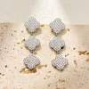 Spring's new four-leaf clover earrings, slightly inlaid zircon high-end tassel earrings, are fashionable, versatile and simple accessories Specification image